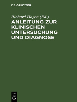 cover image of Anleitung zur klinischen Untersuchung und Diagnose